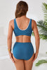Ribbed & Ruched Shell Stitch Bikini
