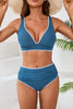 Ribbed & Ruched Shell Stitch Bikini