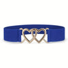Double Heart Elastic Belt: Blue