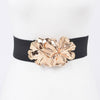 Metal Flower Elastic Belt: Black