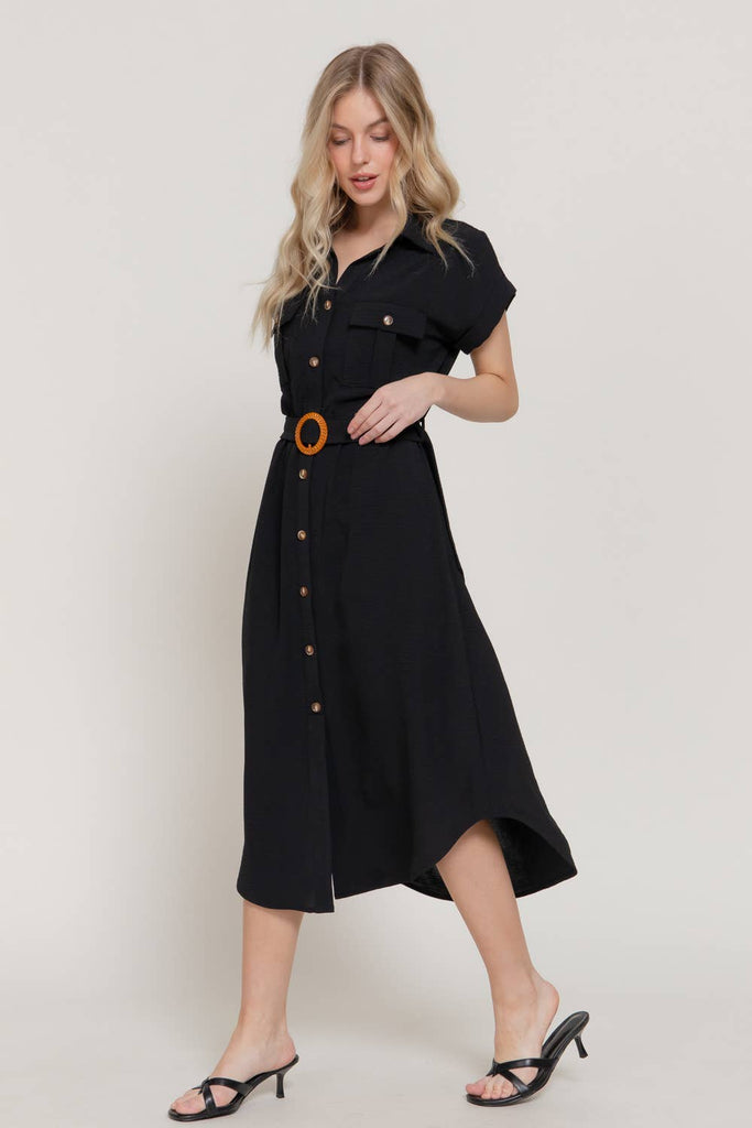 Charley Shirt Dress with Waist Belt