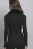 Fluffy Collar Cardigan: Black