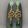 Vintage Green Snake Earrings