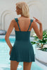 Scalloped Square Neck Swim Dress