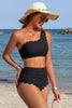 Convertible One- Shoulder Scalloped Bikini