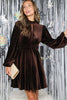 Chocolate Velvet Mini Dress