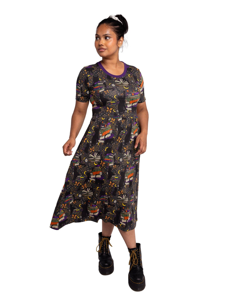 Books and Cats Midi Dress
