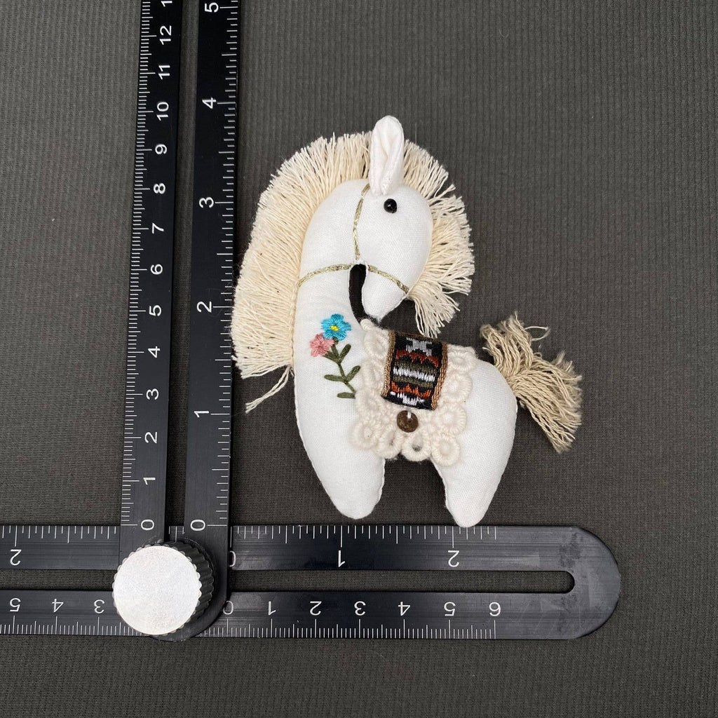 Brown Linen Horse Brooch