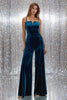 Teal Buttery Soft Velvet Jumpsuit