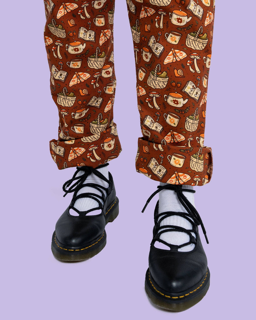 Mushroom Tea Party Stretch Dungarees