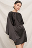 Batwing Sleeve Satin Mini Dress