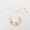 Narcissus Pressed Dried Flower moon Necklace
