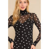 Polka Dot Mesh Wiggle Maxi w/ Slip