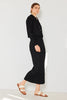 Ribbed Pleated Pencil Skirt: Black