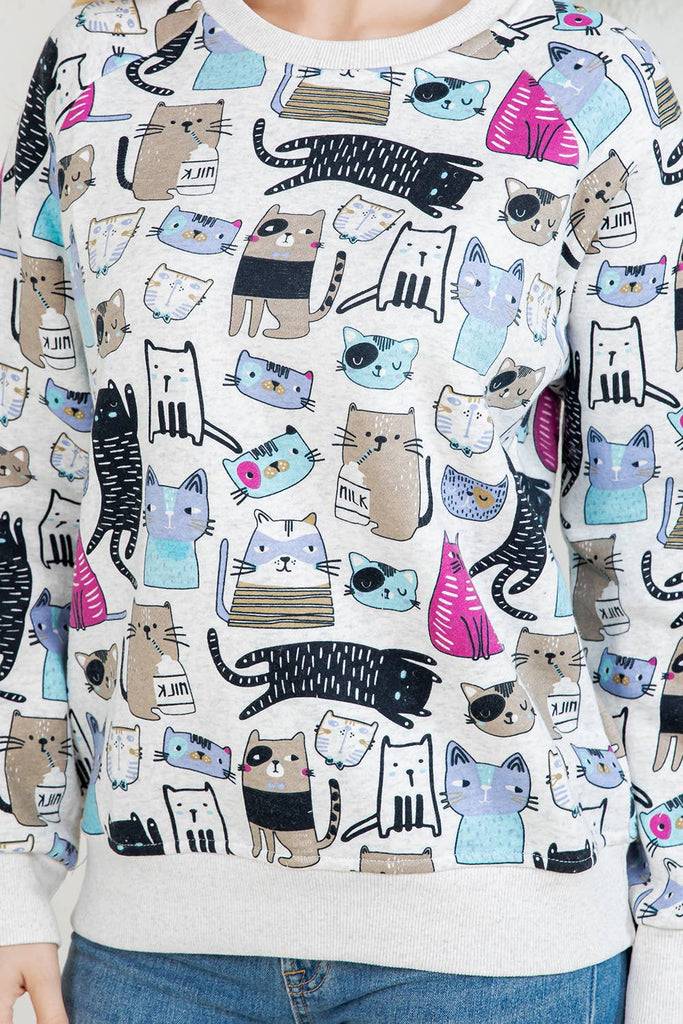 Colorful Cats Fleece Sweatshirt