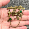 Mushroom Pinecone Leaf Charm Brooch