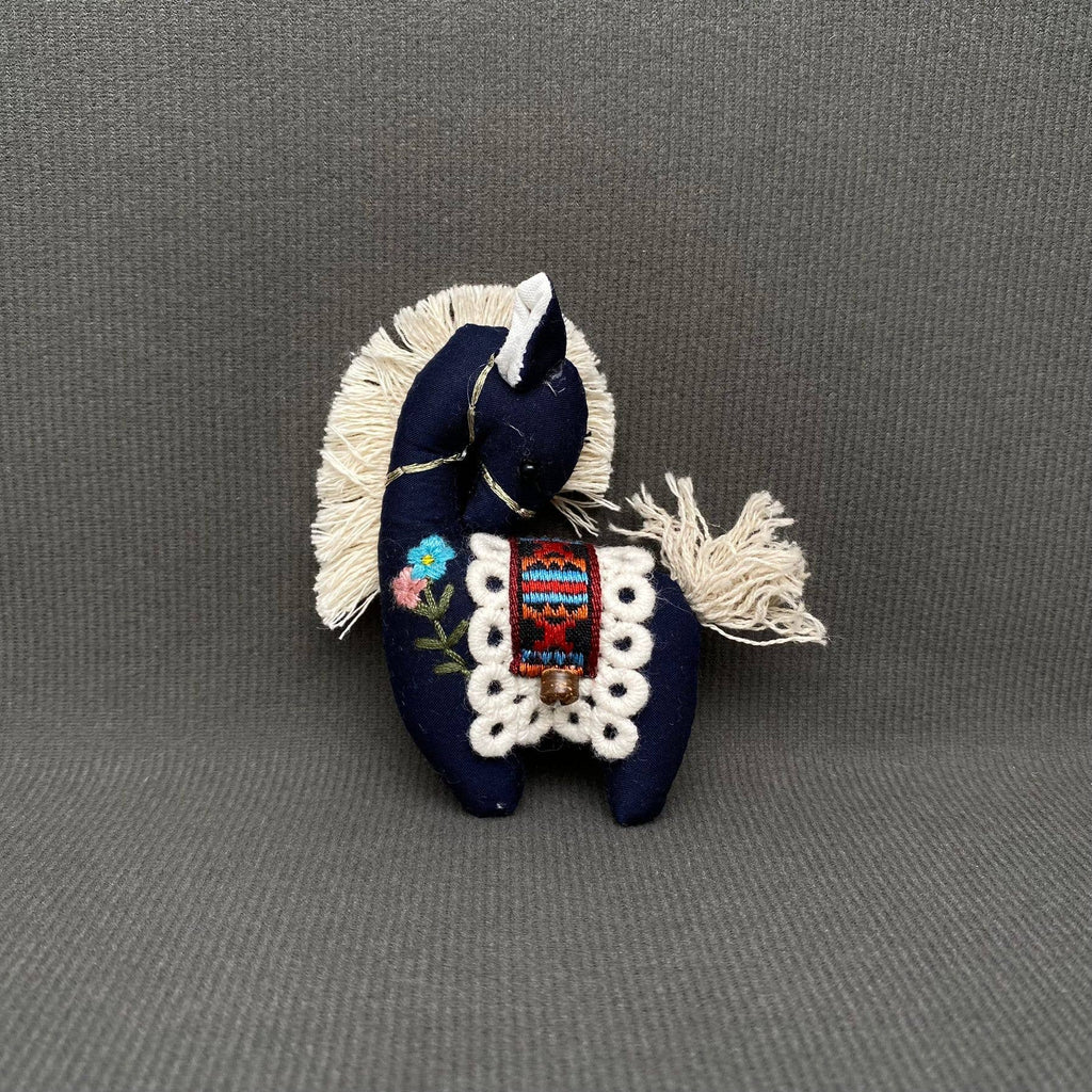 Brown Linen Horse Brooch