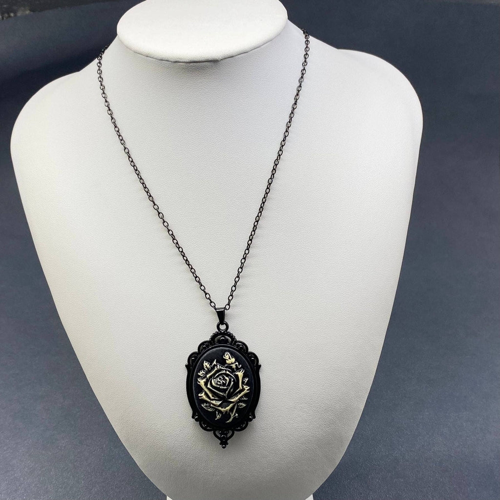 Gothic Rose Pendant Necklace