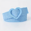 Stretch Rattan Heart Belt: Sky Blue
