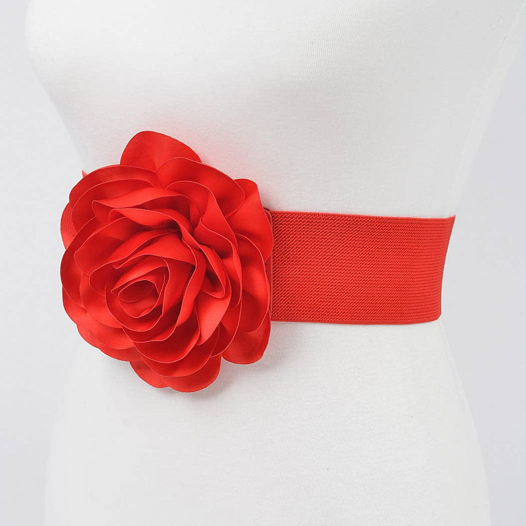 Silk Flower Dress Belt: Fuschia