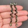 Vintage Rhinestone Inlaid Snake Earrings