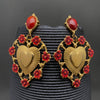 18K Gold Plated Frida Heart Earrings