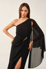 Luxe One Shoulder Slit Maxi Dress