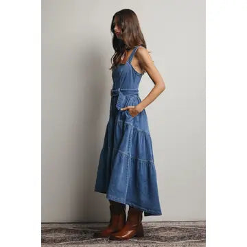 Western Belted Denim Dress