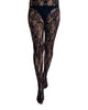Rose Skull Net Tights: Black