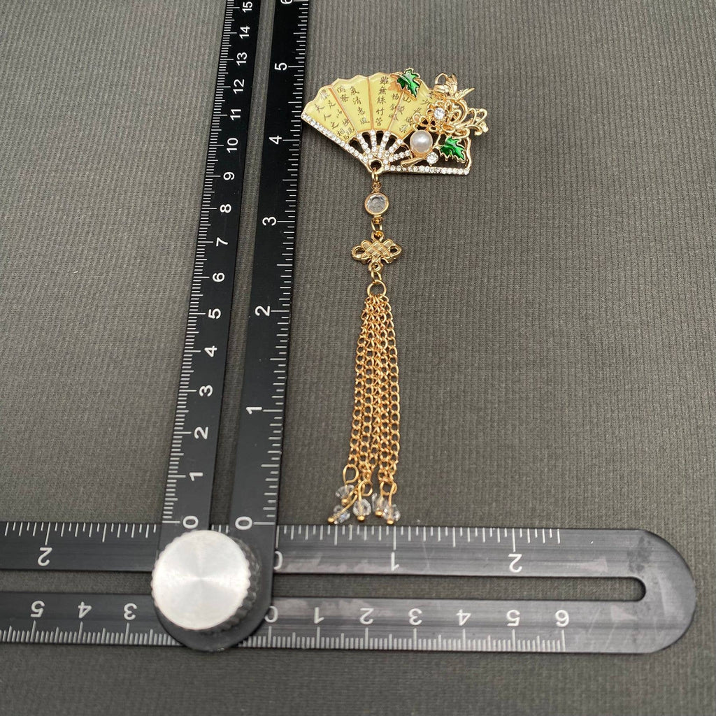 Vintage Asian Fan Brooch