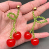 Resin Cherry Dangle Earrings