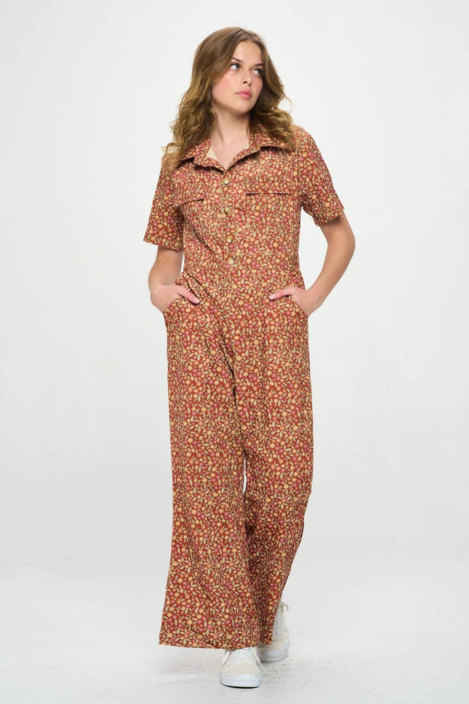 Fall Leaves Corduroy Boilersuit