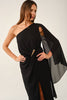 Luxe One Shoulder Slit Maxi Dress