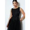 Tiffany Pearl Sheer Tulle Midi Dress