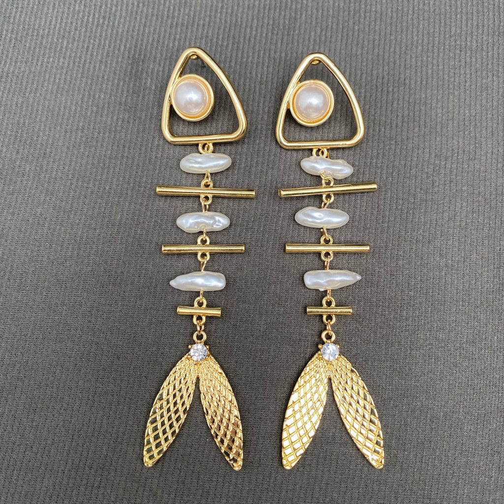 Fishbone Design Earrings