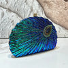 Peacock Clam Shell Clutch