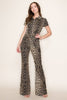 Leopard Denim Jumpsuit