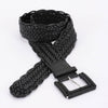 Braided Vegan Leather Buckle Belt: White