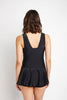 Skirted Swimsuit: Black