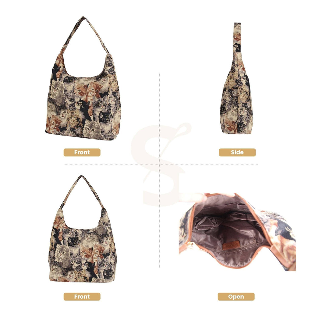 Cat Tapestry Hobo Bag