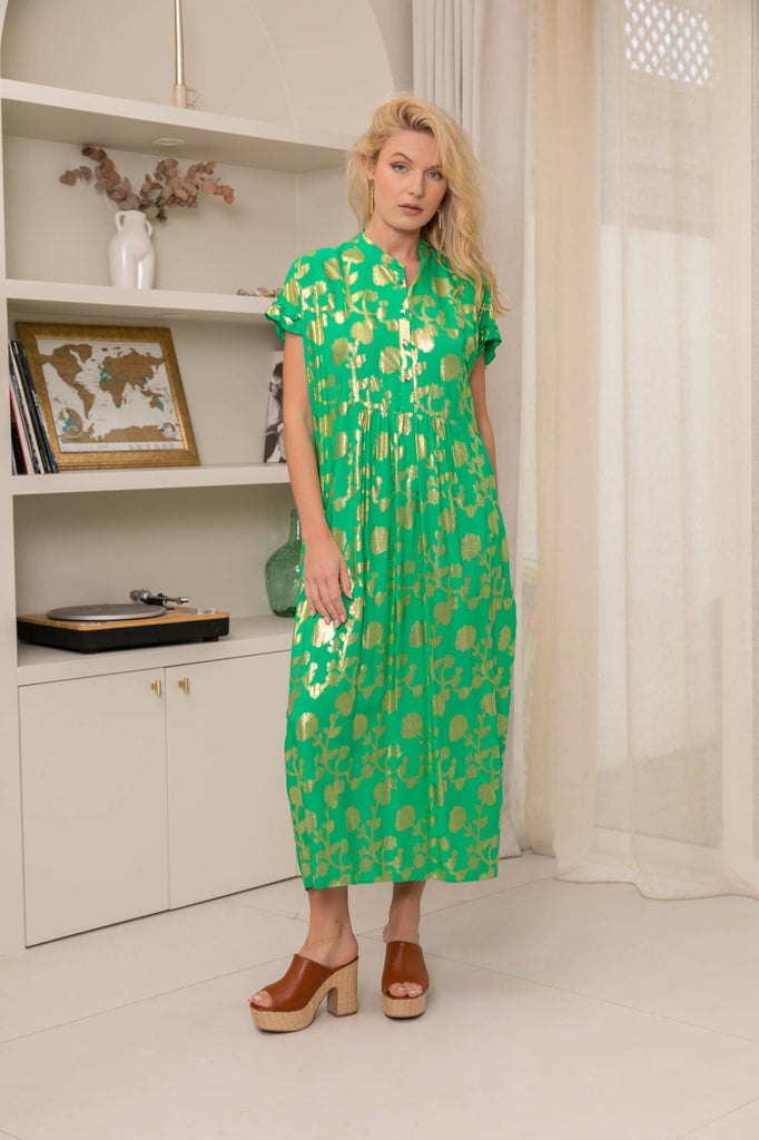 Gilded Iris Caftan Dress
