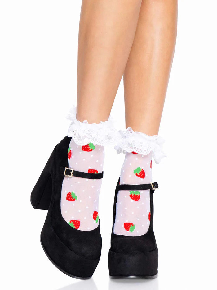 Strawberry Ruffle Anklet Socks