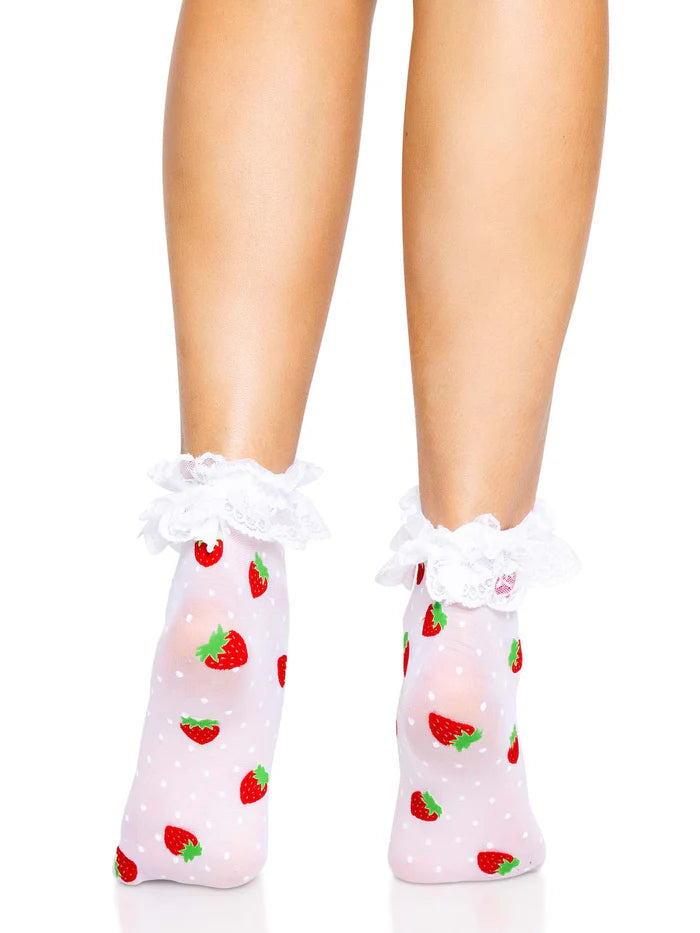 Strawberry Ruffle Anklet Socks