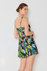 Skirted Maillot Swim Dress: Tropical