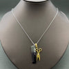 Barber 18K Gold Plated Charm Necklace- Steel