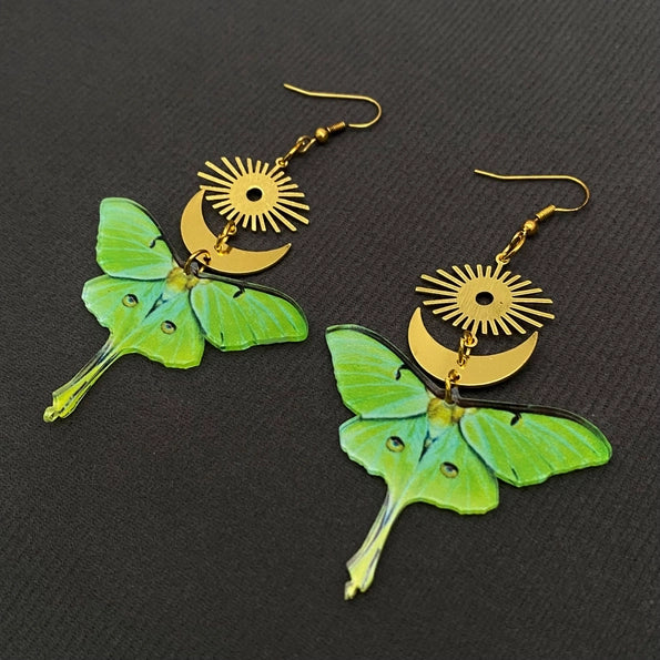 Moon Moth Queen Earrings