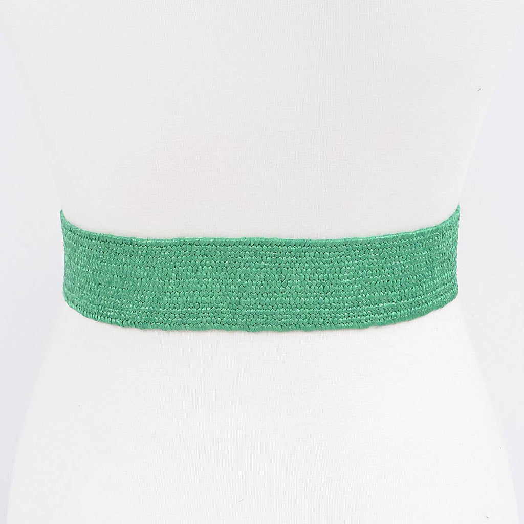 Stetch Rattan Buckle Belt: Cobalt