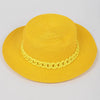 Faux Straw Hat W/Chain: Yellow