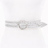 Metallic Braided Belt: Silver