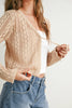 Cotton Crochet Tie-Front Cardigan: Orange